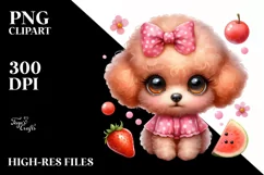 Cute Watercolor Baby Poodle Clipart Product Image 1