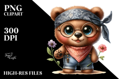 Watercolor Baby Bear with Bandana and es | Clipart Product Image 2