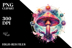 Vibrant Celestial Mushroom Tarot PNG Product Image 2
