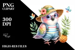 colorful Baby Parrot | Watercolor Clipart Product Image 1