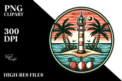 Retro Tropical Island Beachbuoy PNG Product Image 2