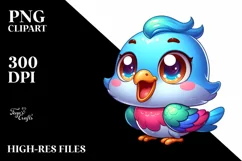 Colorful Baby Dove Smiling | Clipart Product Image 1