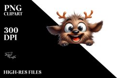 Crazy Looking Elk Peek Over Flowers | Sublimation | Clipart Product Image 3