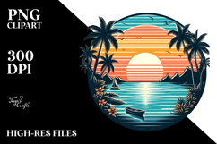 Retro Tropical Island Sunset, 20 oz Tumbler Product Image 2