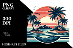 Retro Tropical Island Sunset, 20 oz Tumbler Product Image 2