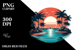 Retro Tropical Island Sunset, 20 oz Tumbler Product Image 2