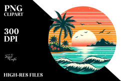 Retro Tropical Island Sunset, 20 oz Tumbler Product Image 2