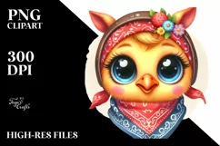 Colorful Funny Pony Chick with Big Eyes | Clipart Product Image 1