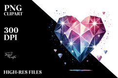 Heart with Diamond Like Material, PNG Product Image 2