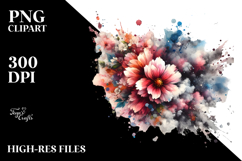 Grunge Flower Clouds, Transparent PNG Product Image 2