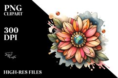 Stained Golden Gerbera | Sublimation | Clipart Product Image 1