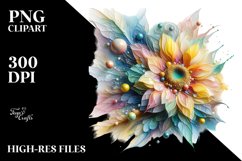 Abstract Vibrant Sunflower PNG Product Image 3