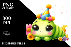 Smiling Caterpillar Party Hat | Clipart Product Image 2