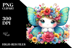 Vibrant Butterfly Flower Crown | Clipart Product Image 2