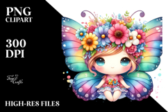 Vibrant Butterfly Flower Crown | Clipart Product Image 2