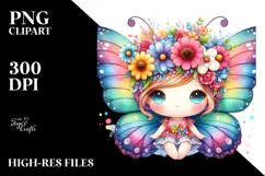 Vibrant Butterfly Flower Crown | Clipart Product Image 2