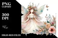 Washed Watercolor Boho Fairy PNG Product Image 3