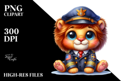 Goofy Lion with Aviator Suit PNG Product Image 2