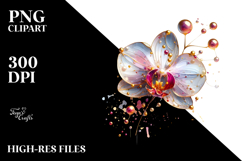 Glossy Orchid with Golden Insertions, PNG Product Image 2