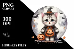 dressed for Halloween Baby Kitten PNG Product Image 3