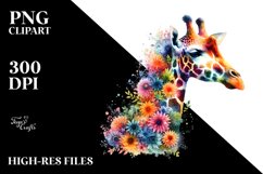 Artistic Vibrant Giraffe Flowers Product Image 1