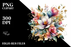 Colorfull Bouquet with Magnolia and Splash | Clipart Product Image 3