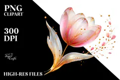 Tulip with Golden Insertions, High-Res PNG Product Image 2
