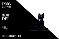 Digital Painting with Black Cat PNG Product Image 2