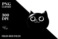 Digital Painting with Black Cat PNG Product Image 2