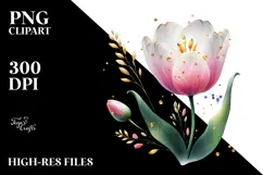 Tulip with Golden Insertions PNG Product Image 2