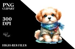 Cute Dog, Watercolor PNG Product Image 3