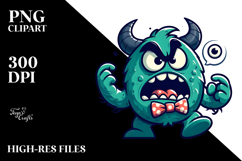 Aggressive Monster with Bow Tie PNG Product Image 2