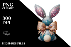 Colorful Bunny with Vintage Bow PNG Product Image 2