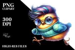 Funny Baby Bird with Cool Haircut PNG Product Image 2