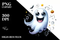 Funny Goofy Ghost Clipart PNG Product Image 1