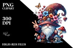 Valentines Gnome with Hat, PNG Product Image 2