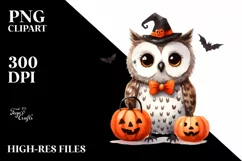 Simple Halloween Owl Clipart, High-Res PNG Product Image 3