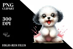 Colorful Crazy Baby Bichon Frise PNG Product Image 1