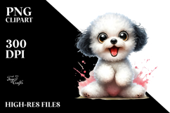 Colorful Crazy Baby Bichon Frise PNG Product Image 2