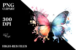 Colorful Butterfly Splash PNG Product Image 2