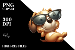 Goofy Cartoon Dog with Oversized Sunglasses PNG Product Image 2