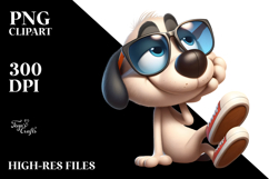 Goofy Cartoon Dog with Oversized Sunglasses PNG Product Image 2