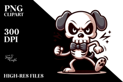 Aggressive Animal Skull with Bow Tie PNG Product Image 2