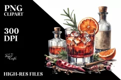 Sublimation Sticker Flower Watercolor Negroni Clipart Product Image 3