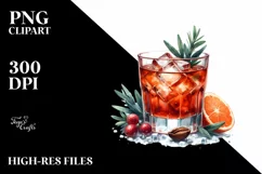 Sublimation Sticker Flower Watercolor Negroni Clipart Product Image 3