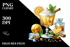 Sublimation Sticker Flower Watercolor Amaretto Sour Clipart Product Image 1