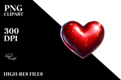 Red Glossy Heart Digital Painting PNG Product Image 2