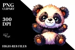 Vibrant Plush Panda Smiling Baby | Sublimation | Clipart Product Image 3