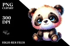 Vibrant Plush Panda Smiling Baby | Sublimation | Clipart Product Image 3