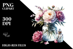 Jar Peonies Large Peonies | Clipart Product Image 2
